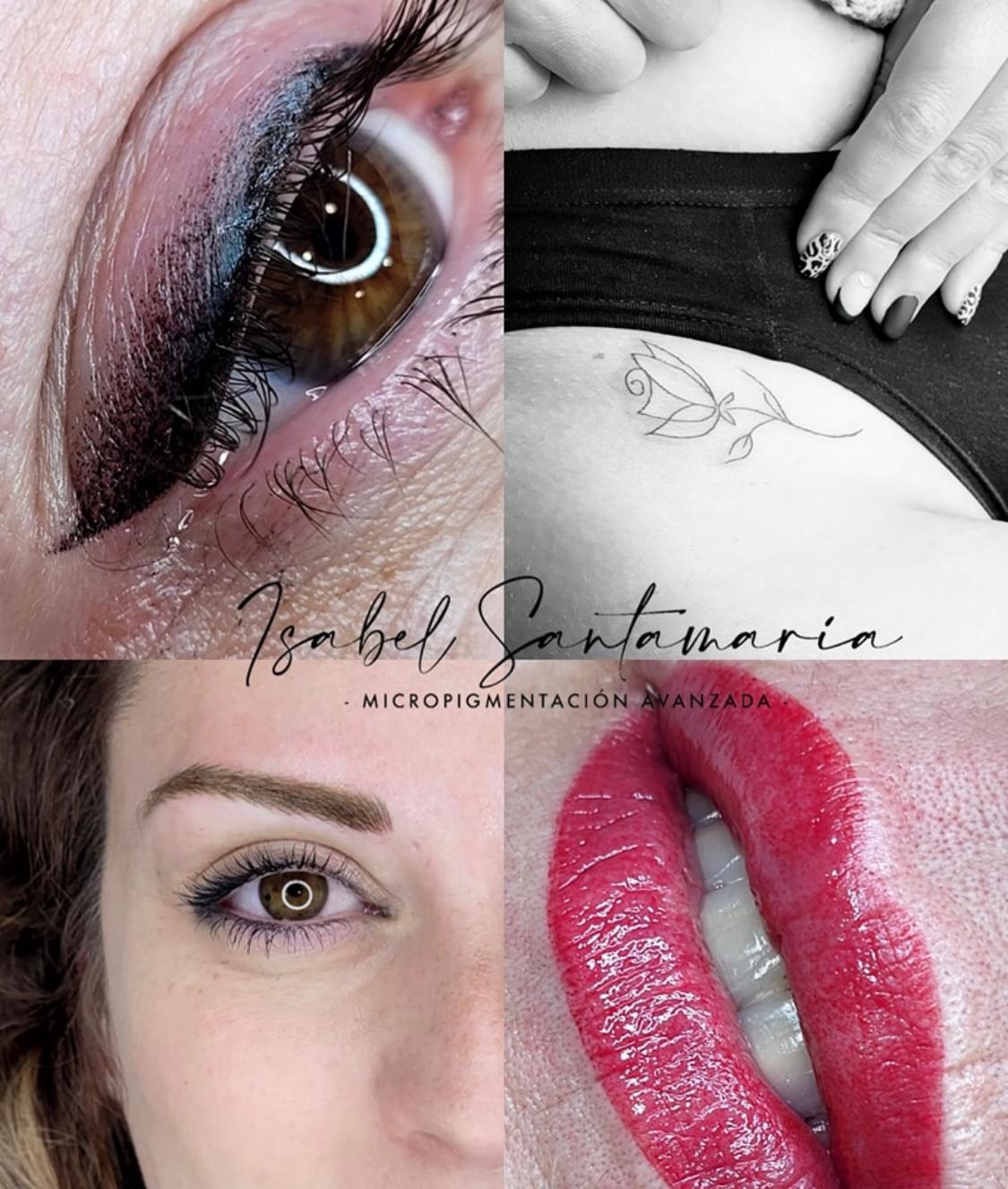 Trabajos de micropigmentación de cejas, ojos, labios y tatuaje fineline — Isabel Santamaría
